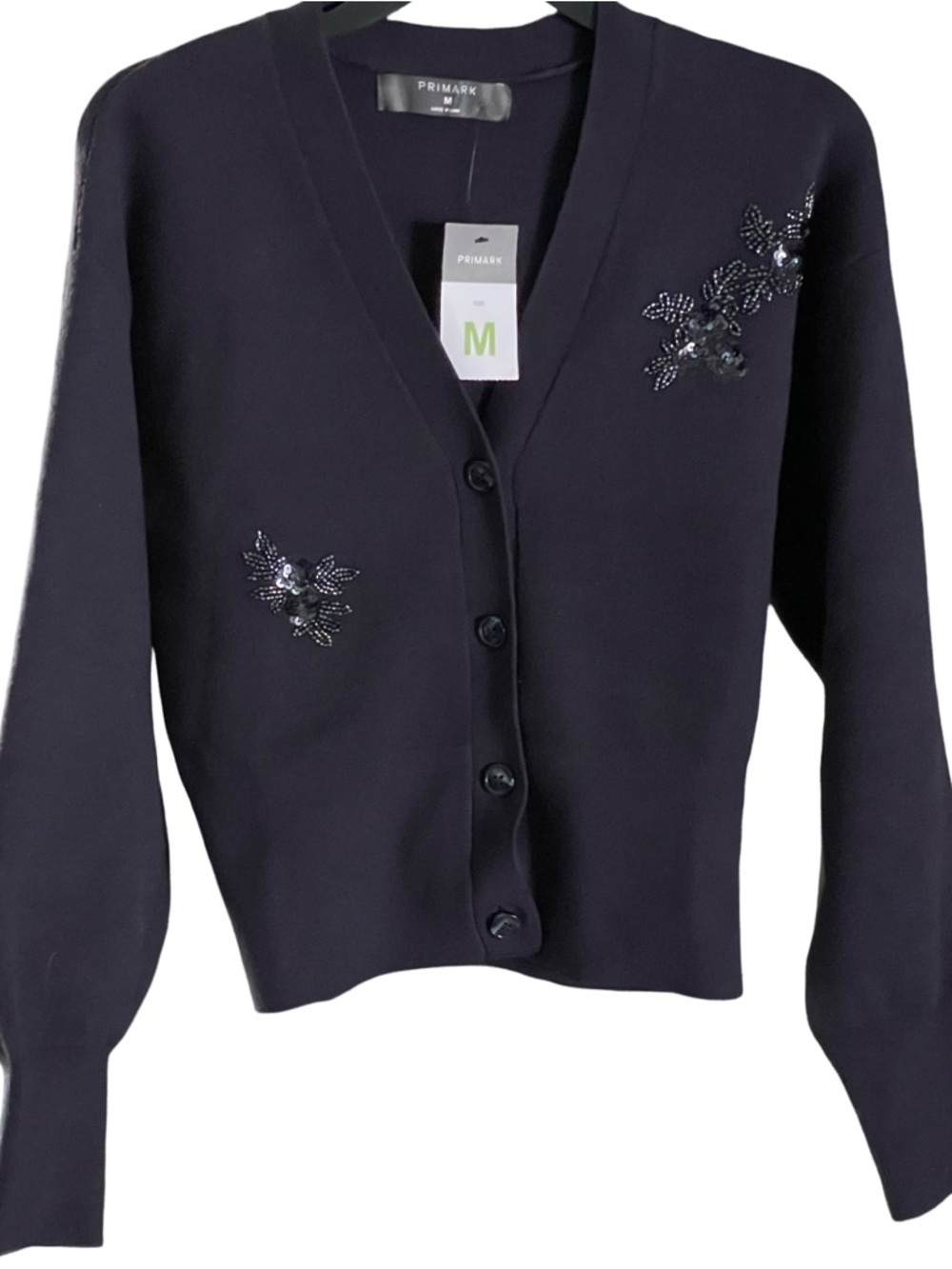 Primark Embellished Navy Cardigan Size Medium NWT